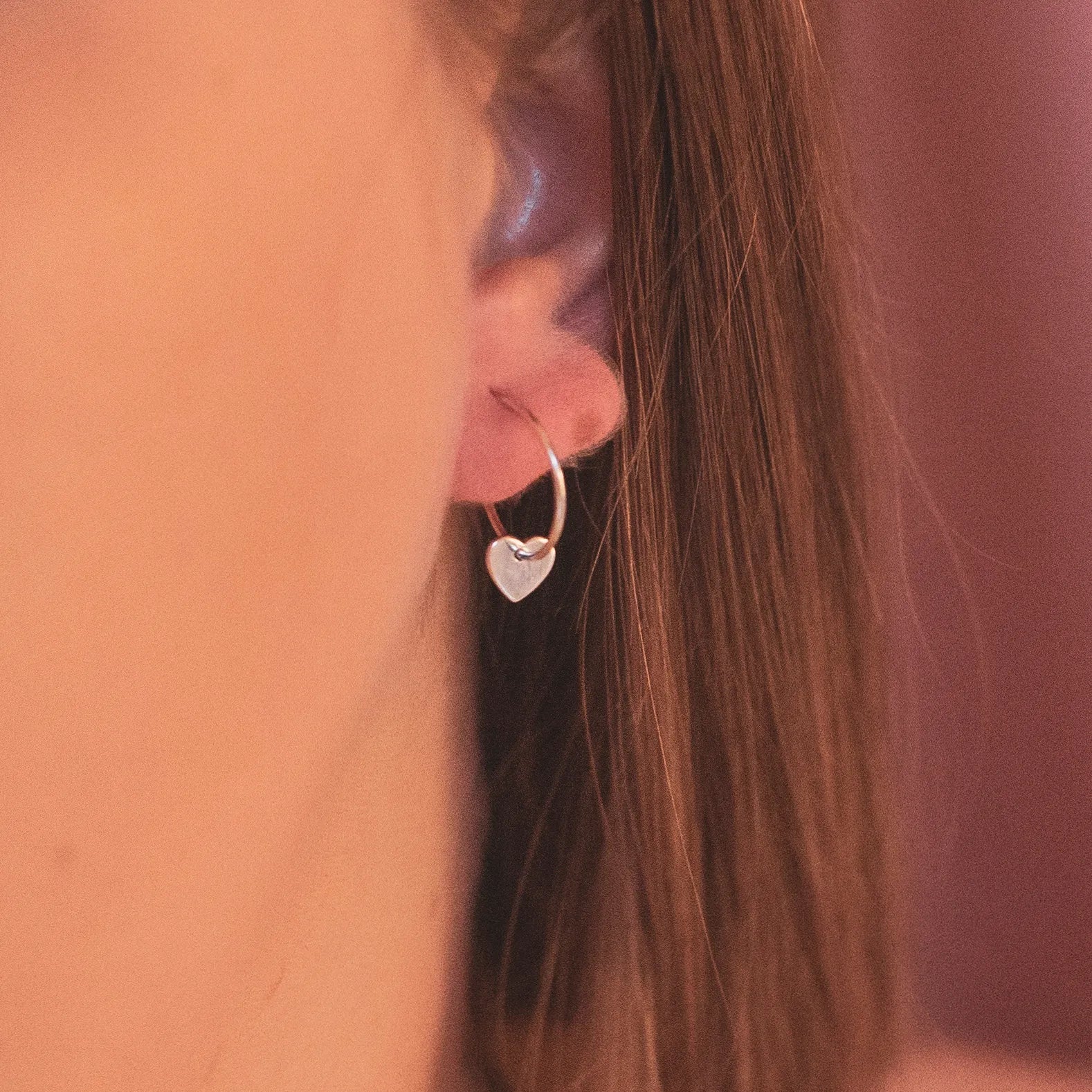 Pendientes de aro con forma de corazón de Minnie