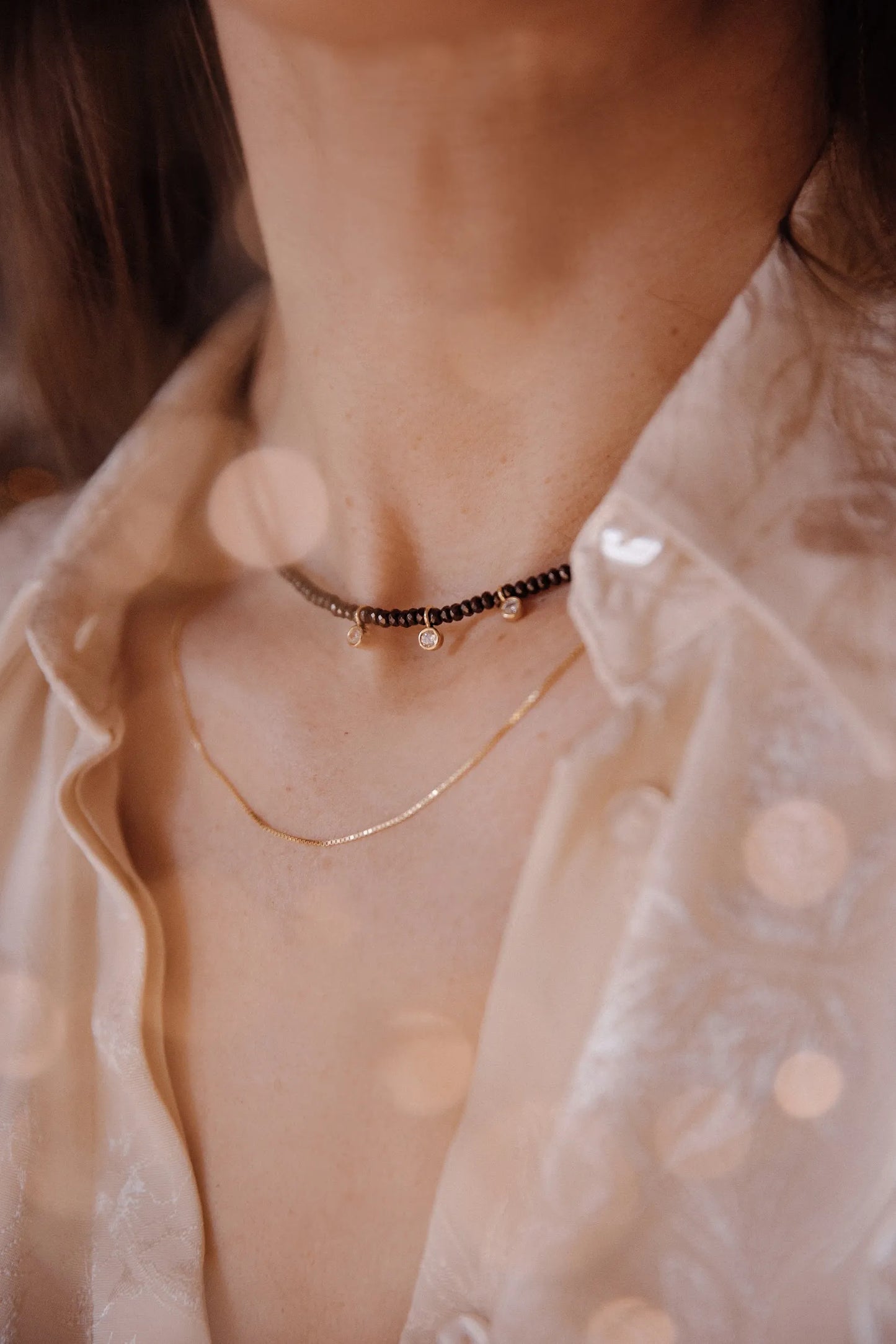 Collier Trilogie Pirite