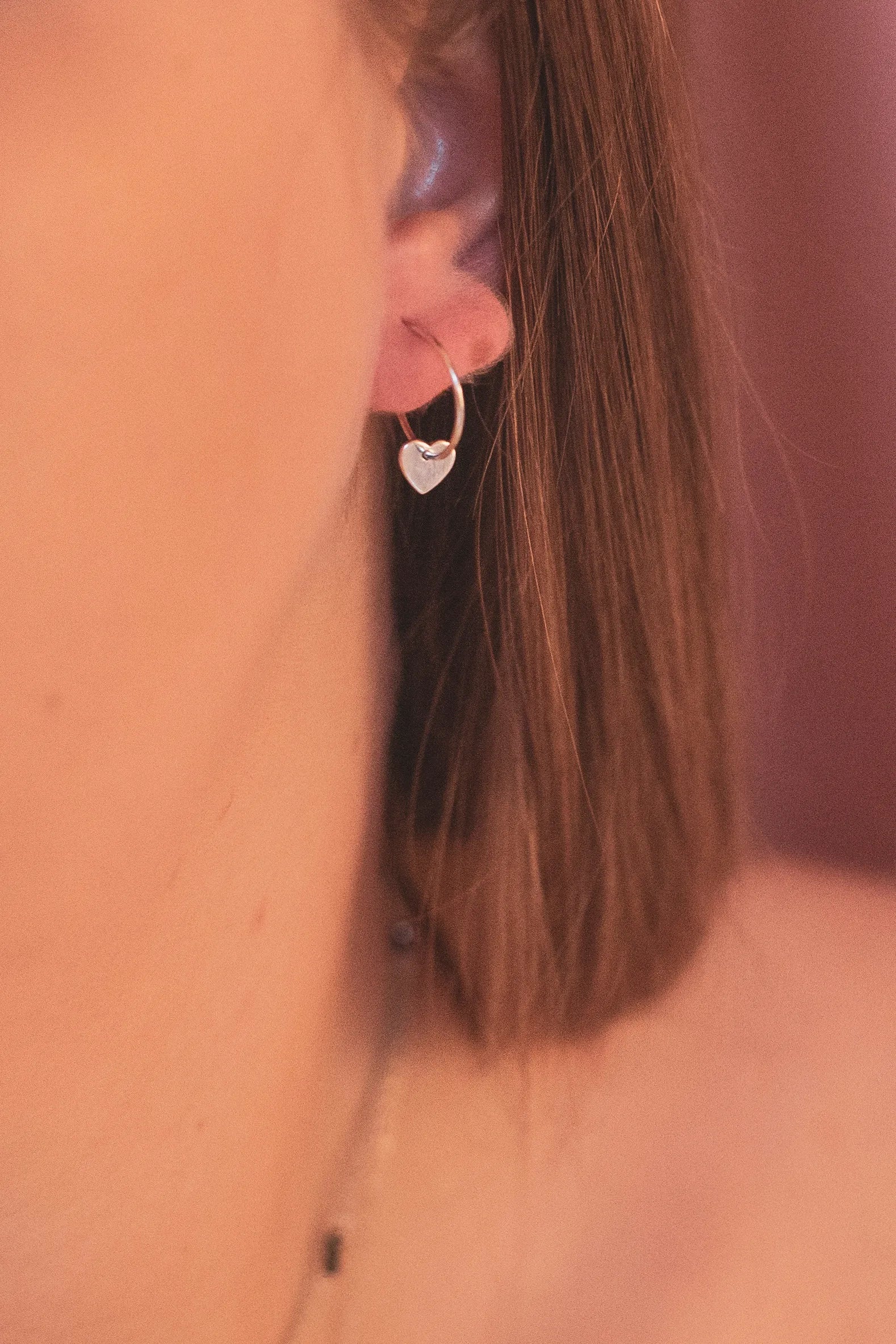 Pendientes de aro con forma de corazón de Minnie